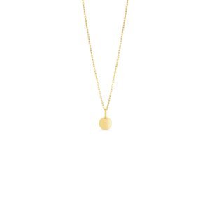 PENDANT 10K GY ROUND HIGH POLISHED DISK
 ON ROLO LINK