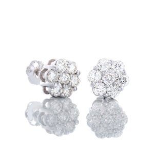 1.00ctw Seven Diamond Flower Cluster Studs