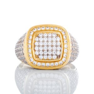 Cushion Forefront Full Cubic Pave W/ Slight Dome Ring