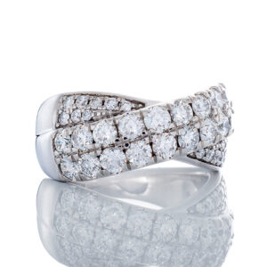 1.27ctw Cross Over Diamond Band 14k White Gold