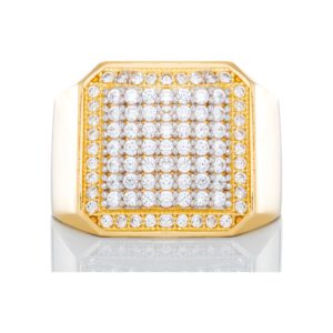 Slight Dome Center Rectangle Cubic Ring