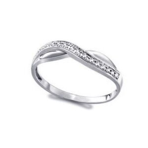 0.08ctw Crossover Channel Set Diamond Pave and High Polished