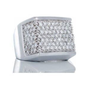 2.76ctw Diamond Pave Square Forefront Flat Shoulders 14k White Gold