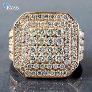 3.00CTW Natural Diamond Soft Square Three Tiered Pyramid Ring