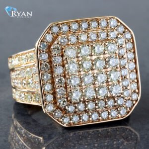 3.00CTW Natural Diamond Soft Square Three Tiered Pyramid Ring
