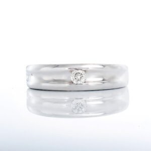0.12ct Tension Set Solitaire Sunken Center Band