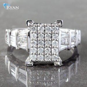 1.00CTW Natural Cinderella Ring With Baguette Shoulders