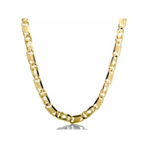 4.50mm Italian Tigers Eye Link Chain 14k Gold