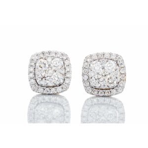 0.70ctw Cushion Shape Diamond Imperial Cluster with Halo 14kt White Gold