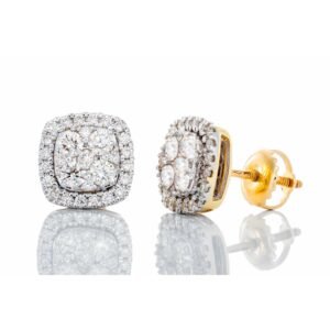 0.70ctw Cushion Shape Diamond Imperial Cluster with Halo 14kt White Gold