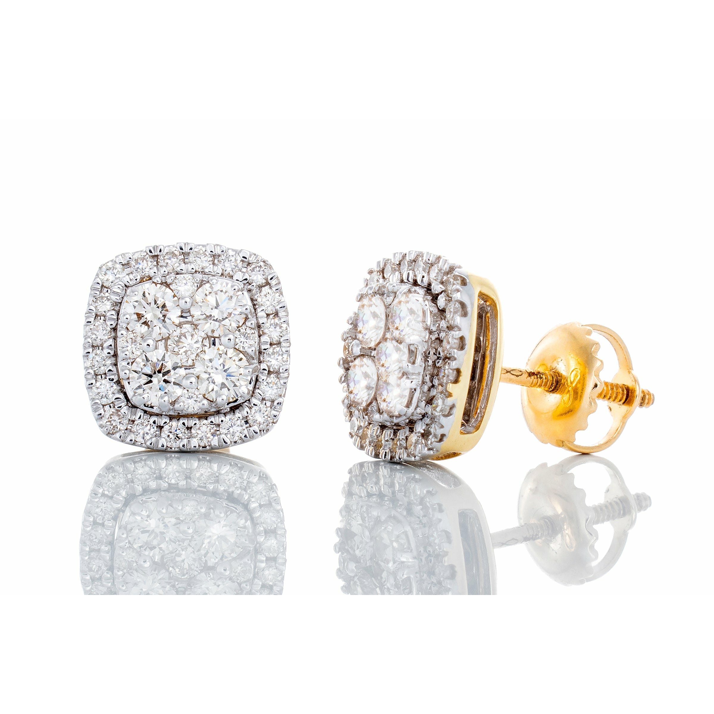 0.70ctw Cushion Shape Diamond Imperial Cluster with Halo 14kt White Gold