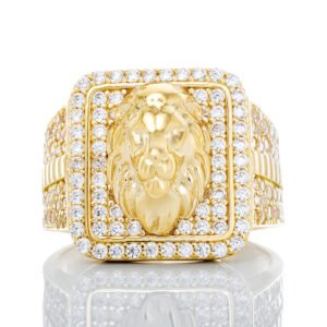 Lion Head Ring with Rectangle Forefront