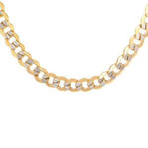 8mm Hollow Diamond Cut Beveled Edge Curb Link Chain