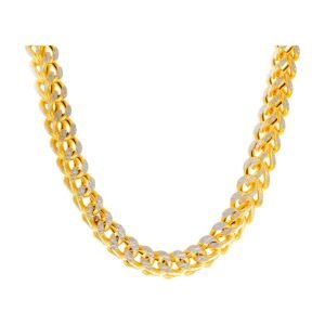 7mm Two Tone Diamond Cut Square Franco