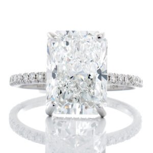 4.45ctw Radiant Cut Lab Created Solitaire in Diamond Hidden Halo Mount