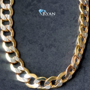 8mm Hollow Diamond Cut Beveled Edge Curb Link Chain
