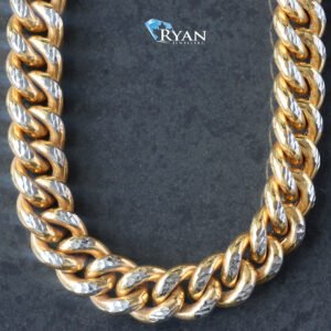 9mm Semi-Solid Diamond Cut Cuban Chain