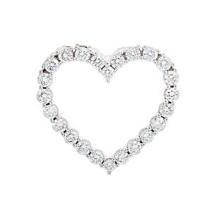 1.00ctw Lab Diamond Open Heart Slider Pendant