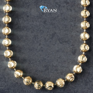 CHAIN GY 14K 24 INCH DIAMOND CUT MOON BALL AND BAR