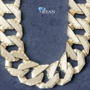 Hexagonal Diamond Cut Edges Satin Center Double Sided Casting Chain