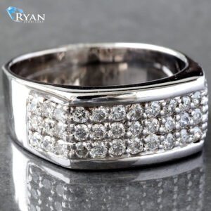 0.75ctw Three Row Diamond Band