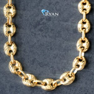 6.50mm Diamond Cut Hollow Coffe Puff LINKS Chain