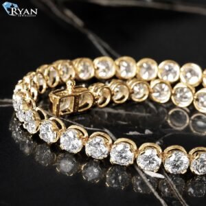 5.00ctw Lab Diamond Round Brilliant Buttercup Setting Tennis Bracelet
