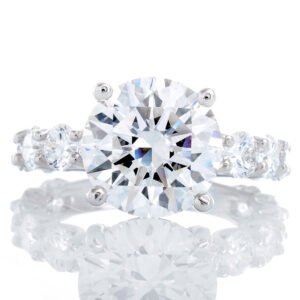 10.05ctw Lab Created Round Brilliant Cut Bridal Set with Hidden Halo