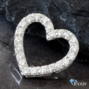 1.00ctw Lab Diamond Open Heart Slider Pendant