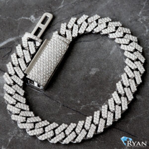 6.00CTW Double Row Honeycomb Cuban Bracelet