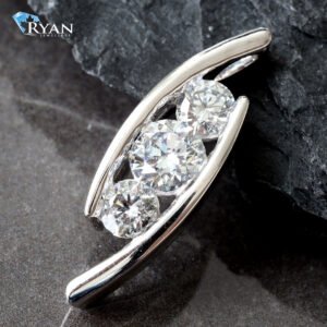 1.00ctw Tension Set Journy Slider  Lab Created Diamond Pendant