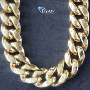 CHAIN GY 10K 24 INCH SEMI SOLID CUBAN 11.20MM