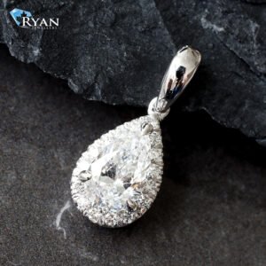 0.60ctw Pear Solitaire with Diamond Halo