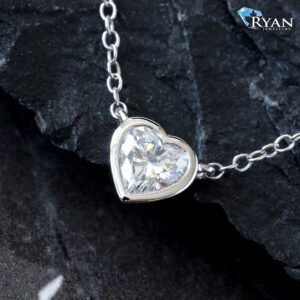 0.25ctw Heart Cut Bezel Set Diamond Necklace