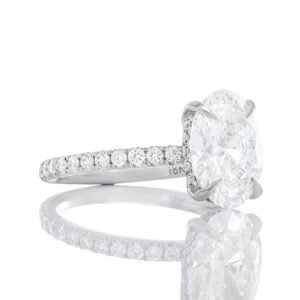 2.10ctw Oval Lab Diamond Engagement Ring with Hidden Halo