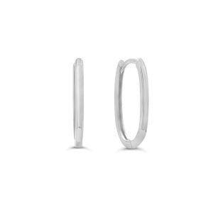 Elongated Oval Huggies Hoops