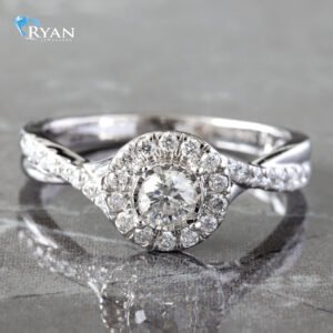 0.75CTW Round Raised Illusion Diamond Cross Over Ring