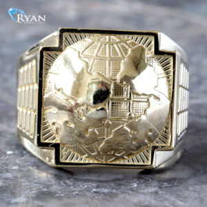 Domed Globe Ring With Rolex Shoulders