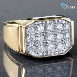 1.50CTW LAB Grown Table Top 15 Diamond Fore Front Ring