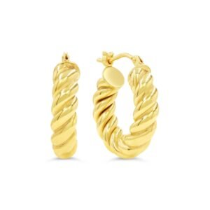 Round Twisted Hoops with Euro Back