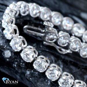 10.00CTW Round Solitaire Buttercup Set Diamond Tennis Bracelet