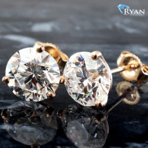 4.06ctw Round Solitaire Martini Setting  Studs