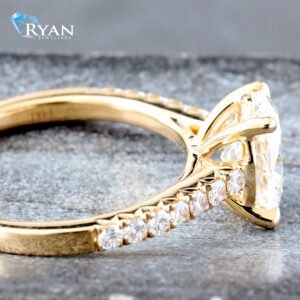 1.42ctw Oval Solitaire With Diamond Cathedral Mount