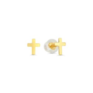EARRING GY 10K CROSS STUDS