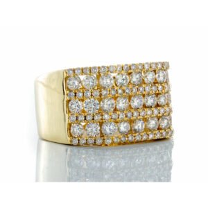 3.00ctw Alternating Four Row Pave Three Row Channel Set Rectangle Forefront 10k Gold