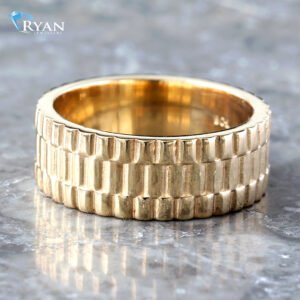 Rolex Style 18K Yellow Gold Eternity Band
