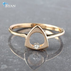 0.015CTW Ouija Board Disk With Natural Diamond Accent Ring