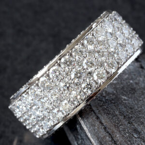 4.75CTW LAB Grown 5 Row alternating Small and Large Round Diamonds with North South Diamond Sides, &5% Eternity Band