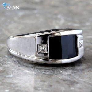 Vertical Black Onyx Ring