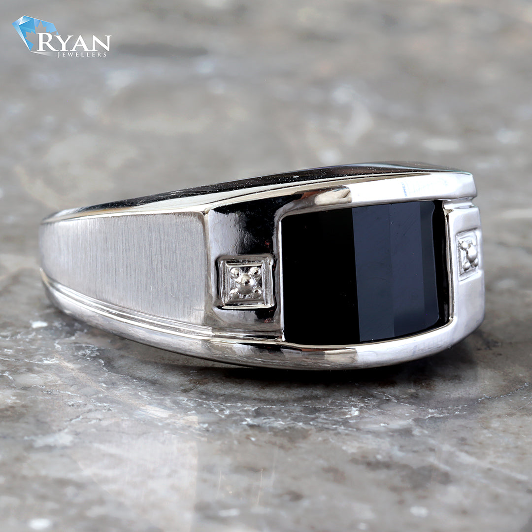 Vertical Black Onyx Ring